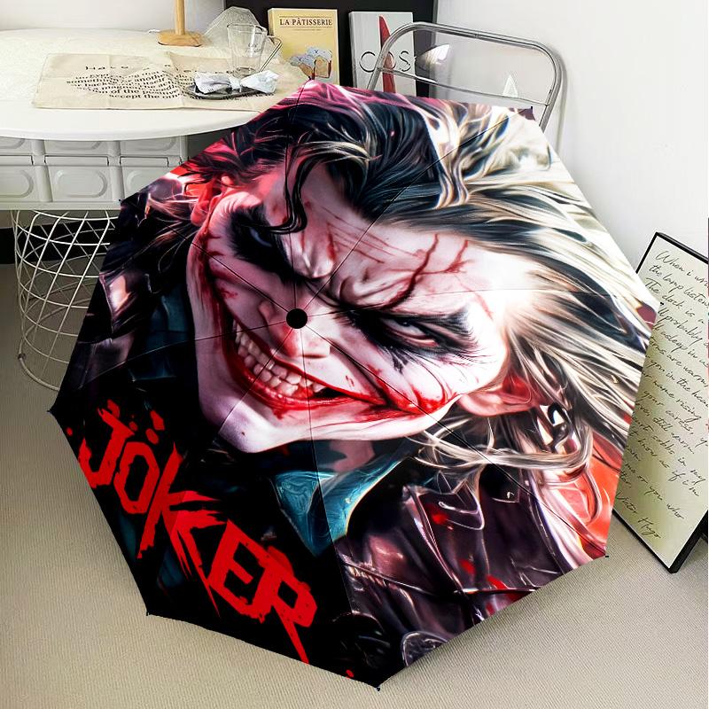 Clown villain Umbrella Folding umbrella, automatic umbrella 8-Frame for Travel, camping Use Gift for Halloween Christmas