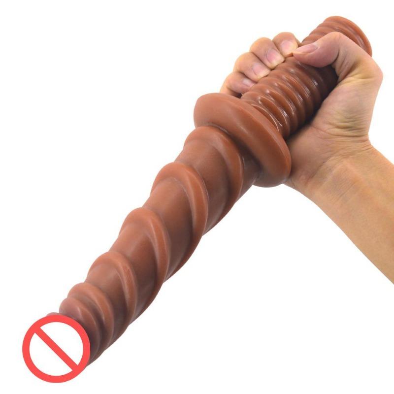 Handle Dildo Artificial Big Penis Screw Thread Ribbed Stimulate Adult Female Masturbator Lesbian Sex Anal Anal Toy For Women 22