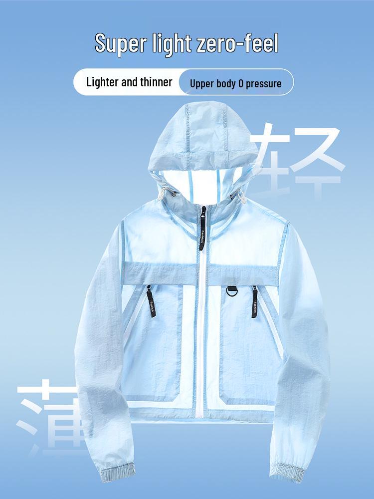 2025 Premium Summer Sun Protection Hooded Ice Silk Jacket for Men, Women & Couples - Breathable Outdoor Sportswear.