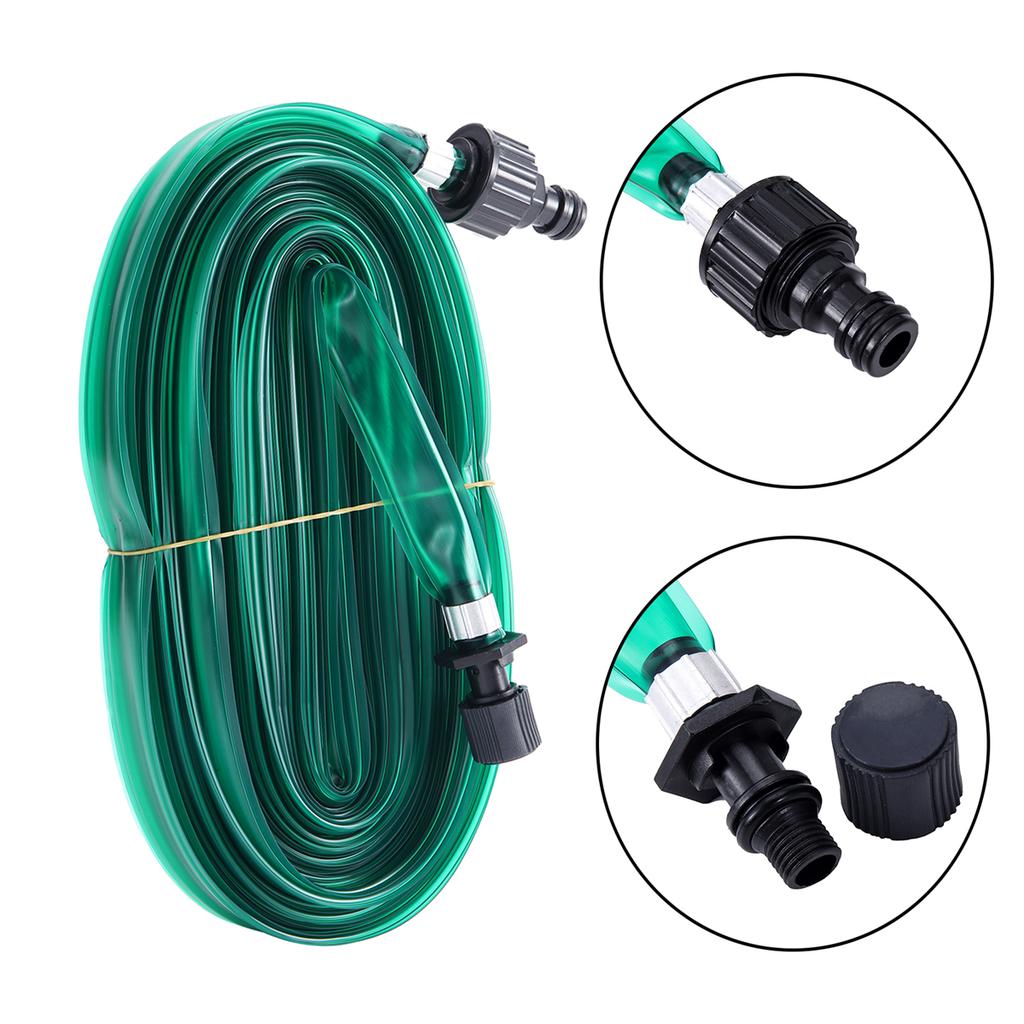 1Set 3/4.5/7.5/10/15m PVC Green Soaking Hose&16mm Joint Garden Lawn Micro-Irrigation Cooling Dust Removal Seepage Belt With Hole