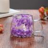 Milk Mug Dried Flower Glass Cup Coffee Tea Cup Clear Glass Cup Juice Double Wall Mug  Household