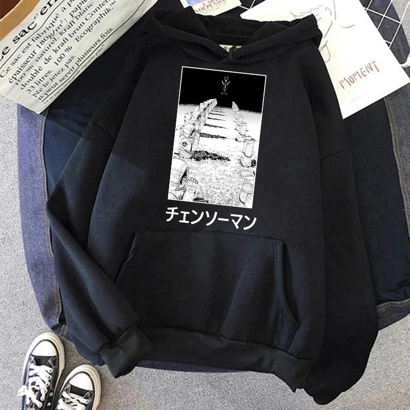 Motorová pila Anime Dámské Mikiny s kapucí s klokaní kapsou Harajuku Dámský Rukáv Pulovr Ležérní Streetwear Oblečení Topy Estetické Oblečení