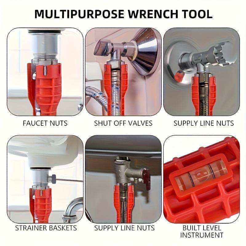14-in-1 Faucet & Sink Installation Tool – Sturdy Plastic Construction, Perfect for Bathroom Plumbing. Includes Adjustable Wrench