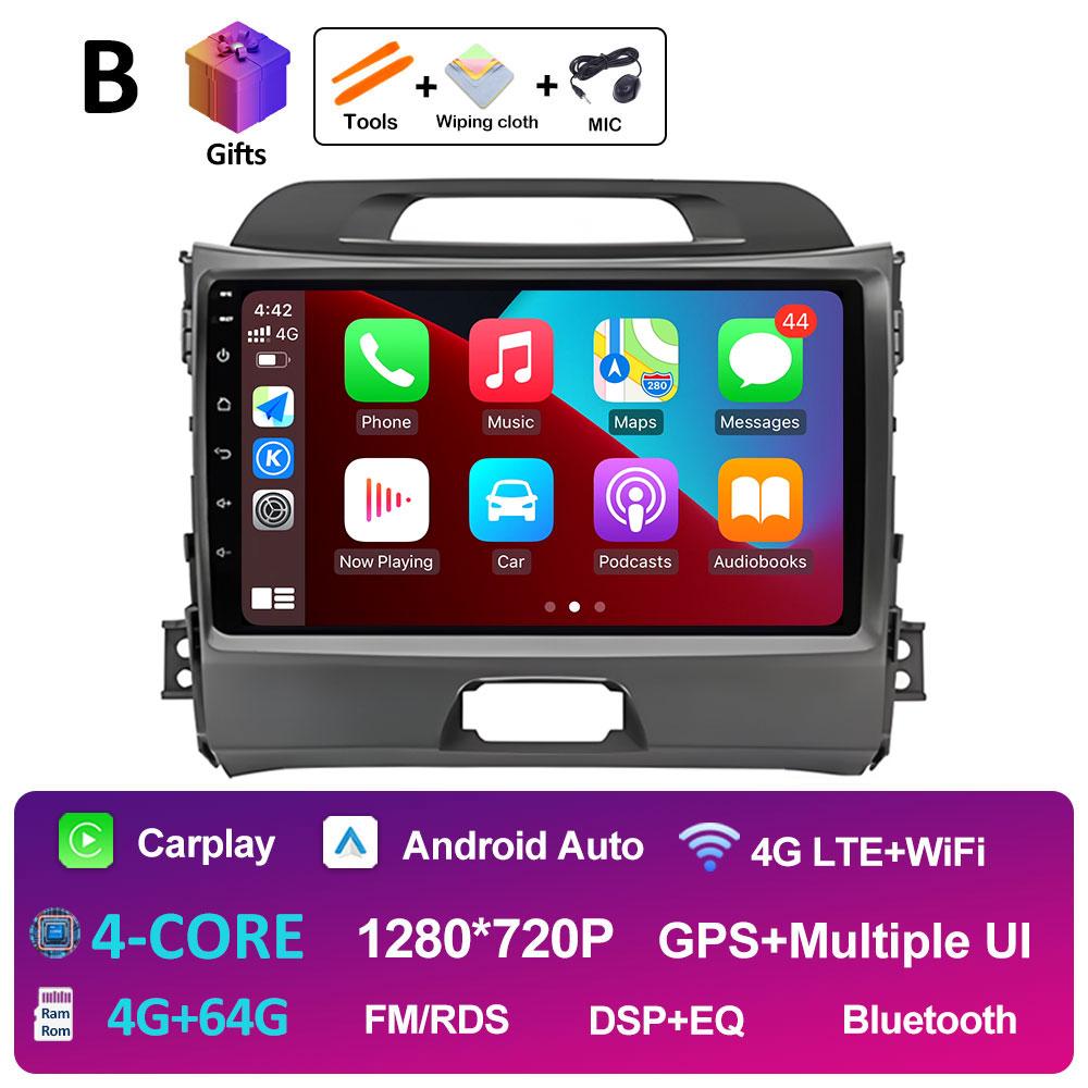 Car Video For KIA Sportage 2010 2011 2012 2013 - 2016 Radio Player Intelligent System Wireless Carplay Cooling fan WIFI NO 2 din