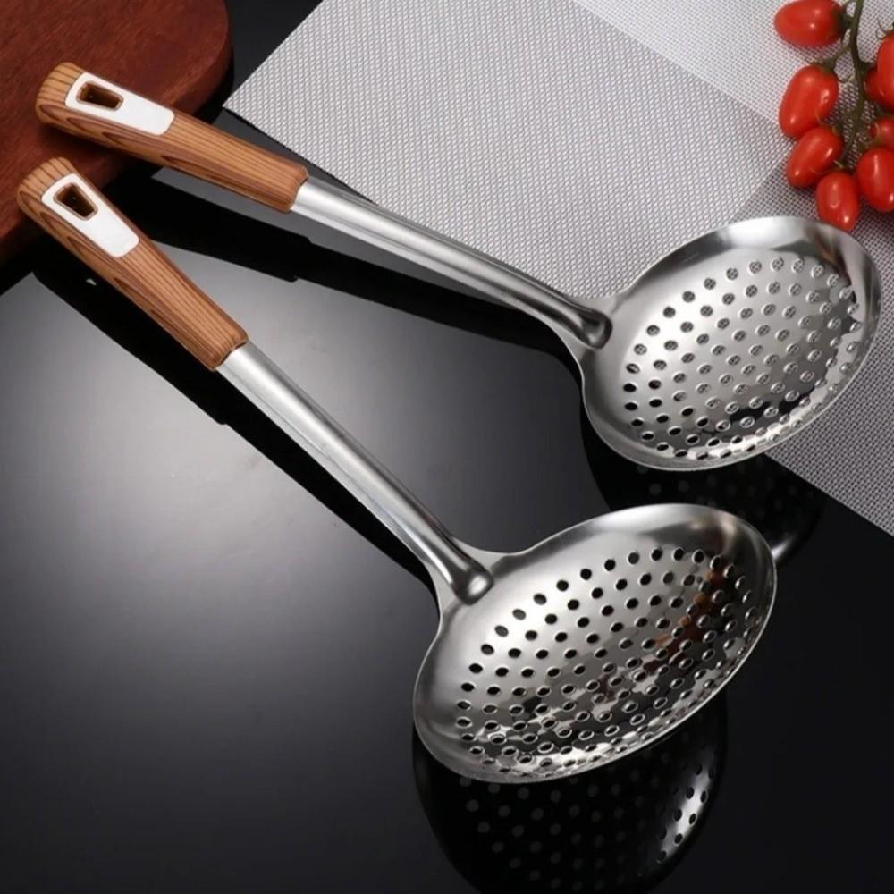 Long Handle Filter Spoon Anti-scald Flour Noodle Dumplings Sieve Oil Skimming