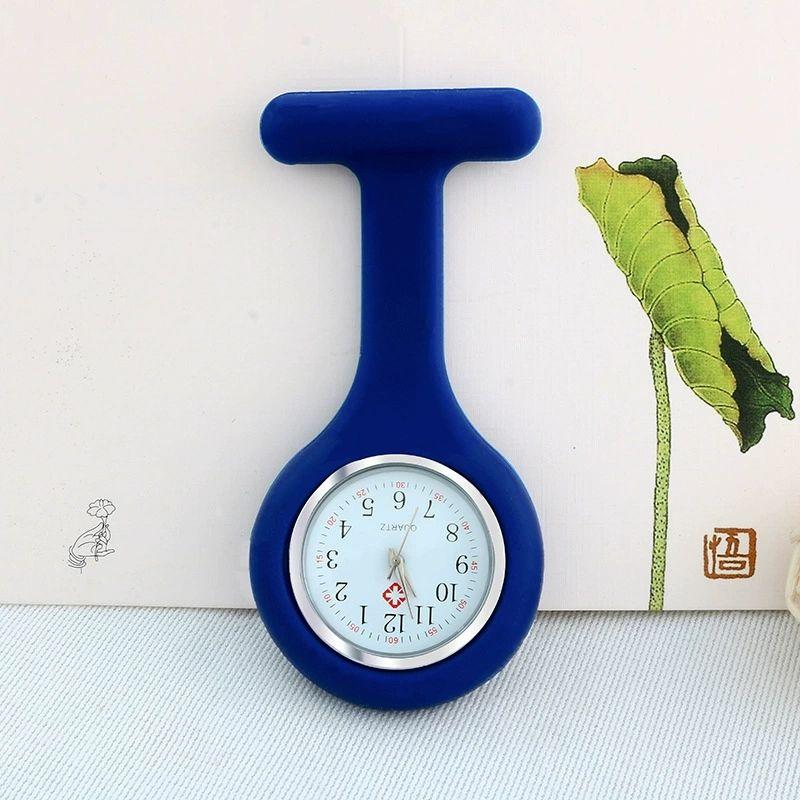 1PC Silicone Nurse Watch Simple, Fashionable, Cute Wall Watch Nurse Pocket Watch Jelly Watch темно-синий