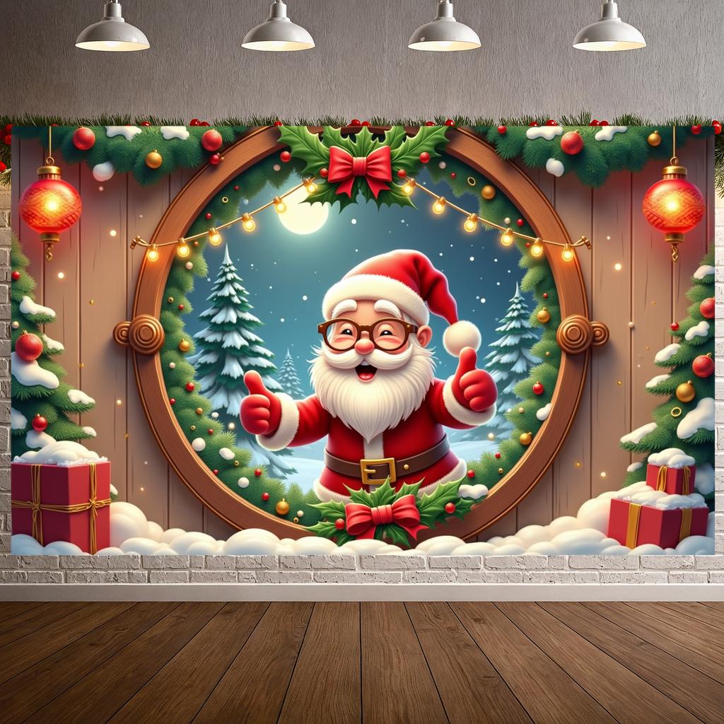 Weihnachten Hintergrund Festliche Lichter Weihnachtsmann Display Weihnachts-Hintergrund Rote Schleife Feiertags-Hintergrund Für Familientreffen Feiertags-Festlich
