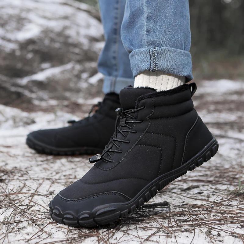 2025 New Men'S Women'S Chunky Waterproof Winter Boots Outdoor Warm Sports Shoes Unisex Couple Anti-Collision Plush Snow Boots