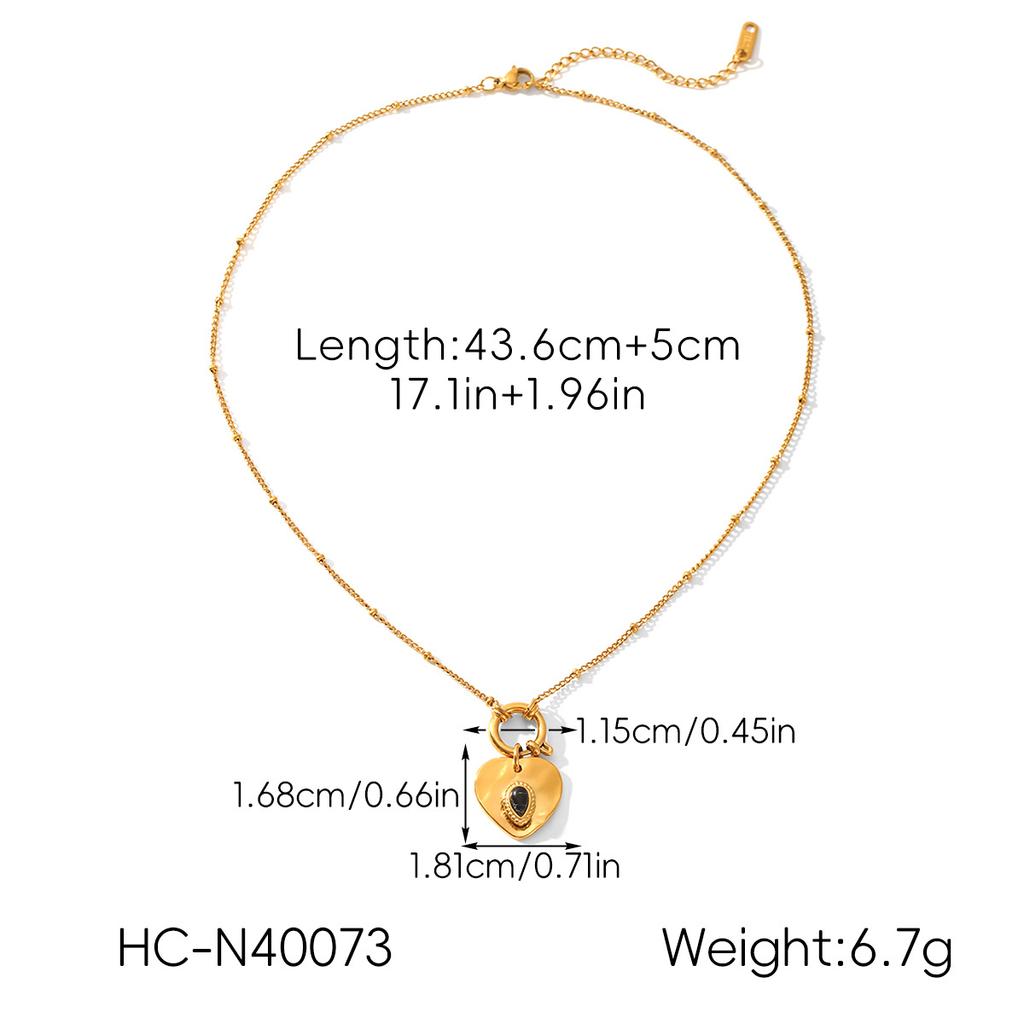 Heart Pendant Necklace Titanium Steel Women Layering Chain Light Luxury Elegant Jewelry Gift for Her