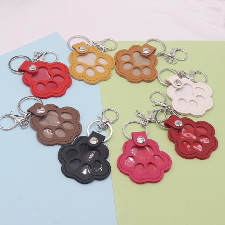 PU Leather Pet Hair Memorial Keychain Space Saving Hair Preservation Multifunctional Designs Portable Accessory