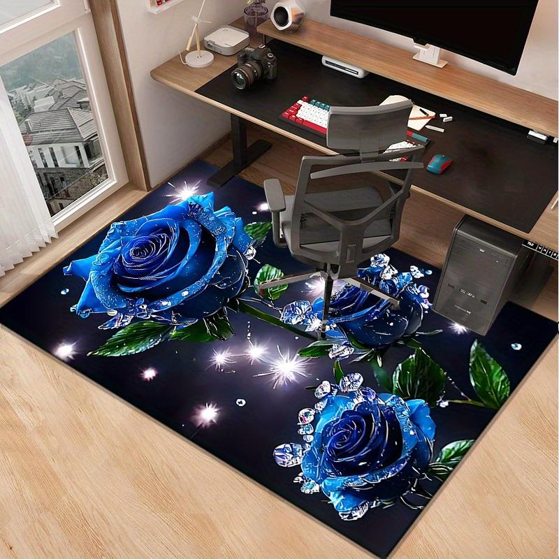 

Blue Rose Sparkle Rug forRomantic SpacesGlittering Flower Design Carpet Perfect for Bedroom or Living Room DecorMachine washable 50x80cm