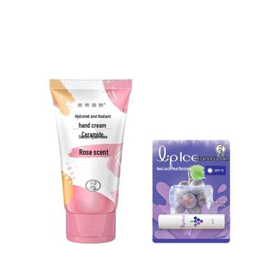 Mentholatum Rose Hand Cream & Grape Lip Balm Set