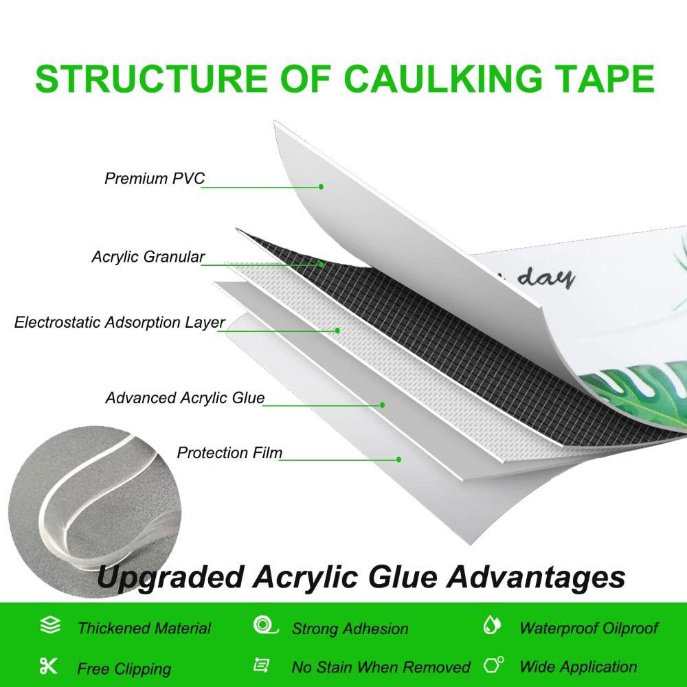 Decorative Caulk Sealer Bath & Kitchen Caulk Tape Self Adhesive Caulk Strip Caulking Sealing Tape