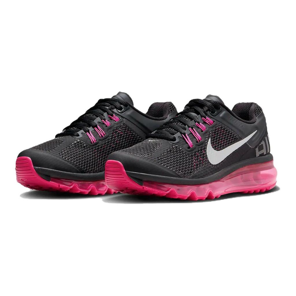 Nike Air Max 2013 GS Black Fusion Pink Kids Sneakers Dark-Grey Metallic-Silver 555753-001