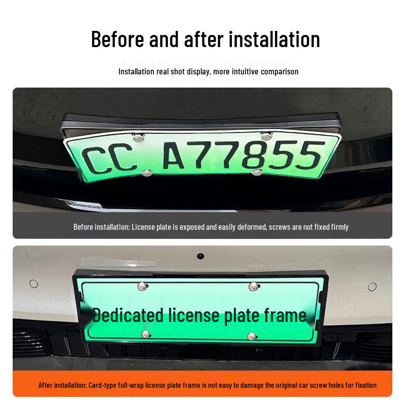2026 Qiyuan A06 Full-Coverage Green License Plate Frame for New Energy Vehicles.