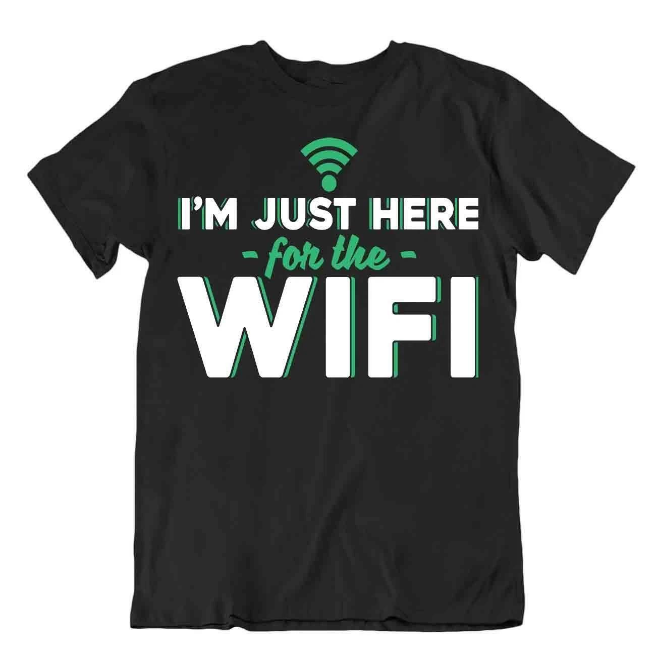 Wifi Humor Tshirt Programmer Language T-Shirt Networking Textile Tee 4XL