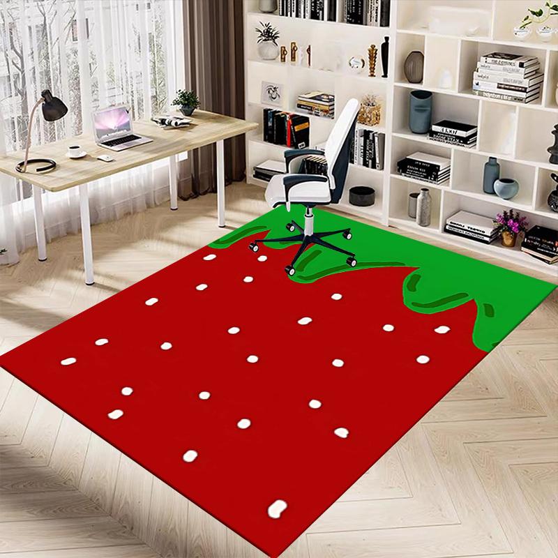 1PC strawberry green Non-Slip Floor Carpet Compatible for Office&Living Room&Bedroom&Dining room - Flat-Weave Machine-W254