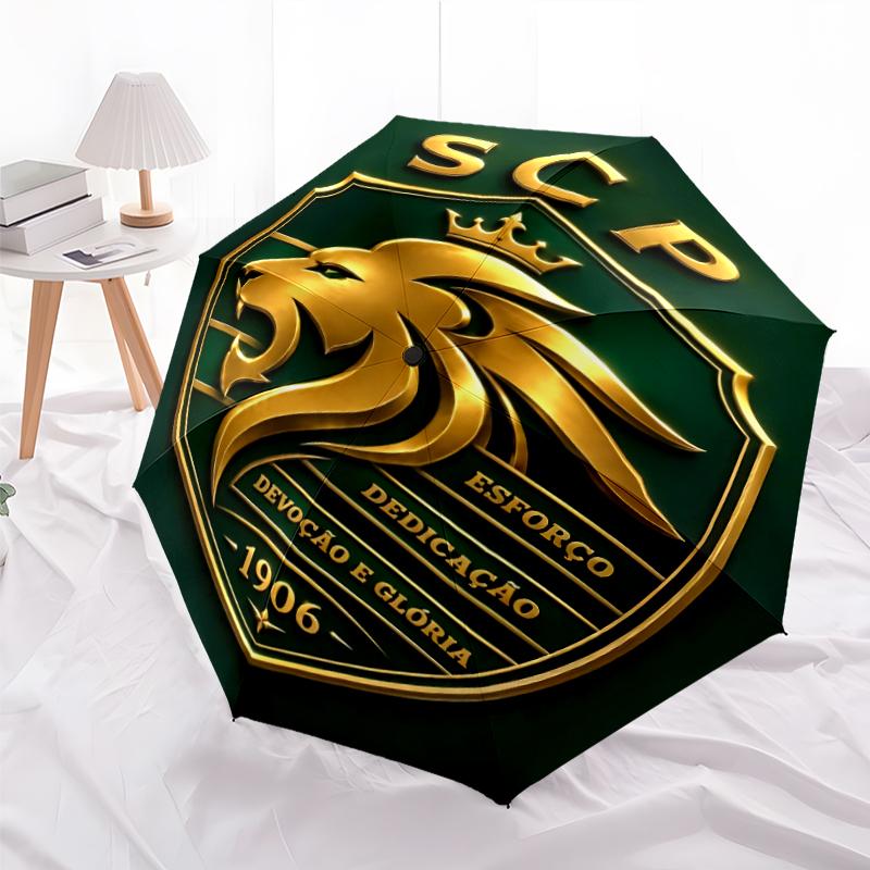 Printed Sporting CP logoPrinted Folding Umbrella,Outdoor,Leisure,And Travel Umbrella,Durable Umbrella Fabric,Birthday And Holiday Gift