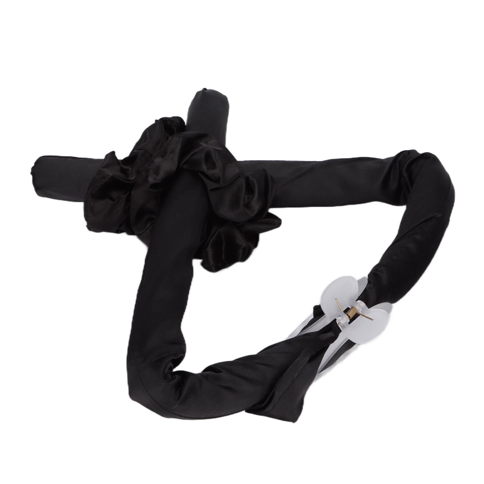 

Завивка без нагрева Повязка на голову для волос Мягкий поролон Без нагрева Палочка для завивки волос с зажимом для естественной волны Длинные чёрный