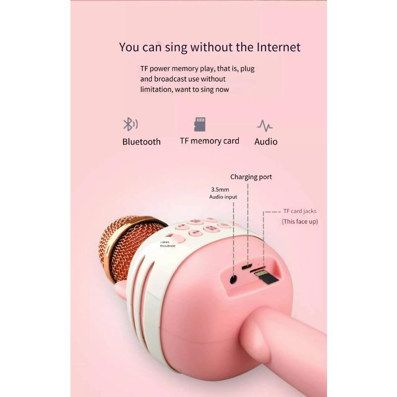 Children's Puzzle K Song Microphone Wireless Bluetooth Karaoke Microphone Baby Music Toy Gift for Toddlers