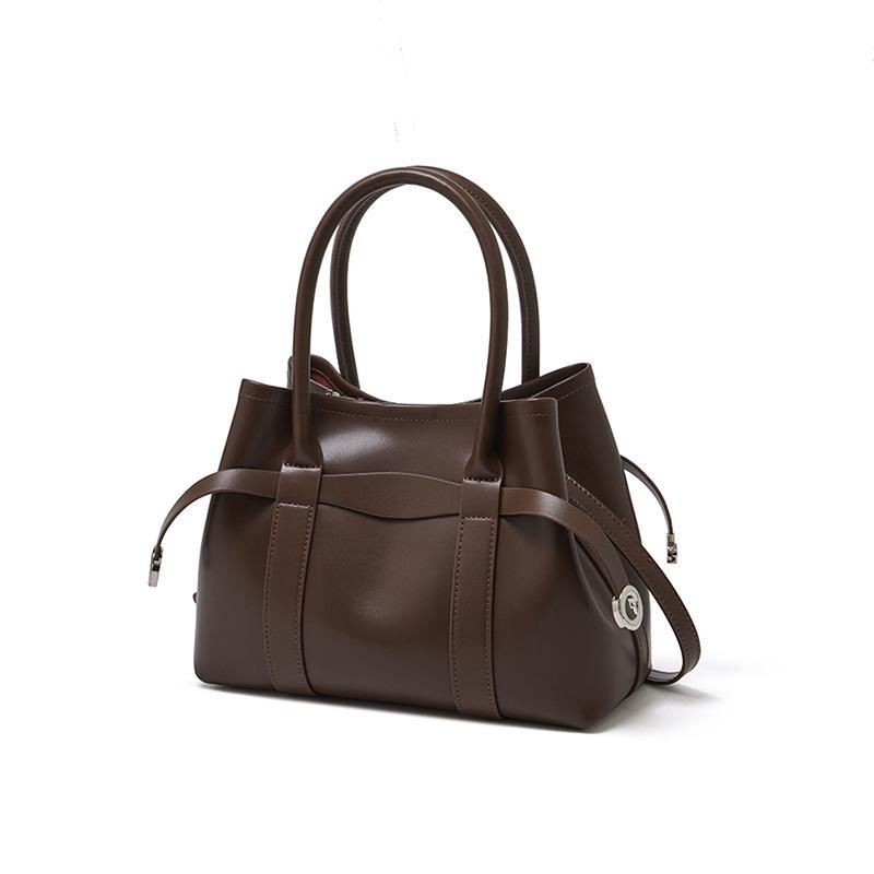 Niche Design High-quality Soft Cowhide Large-capacity Tote Bag, Simple Genuine Leather Shoulder and Crossbody Bag, Stylish and Elegant Women's Bag