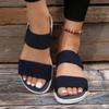Summer large size women's shoes casual elastic band rear strap fly-woven polyurethane flat sandals women
