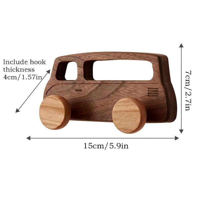 1pc/4pcs set of wooden car wall hanging hook, solid wood wall hook, punched fixed wall coat and hat hook Senior creative wall hanging car class