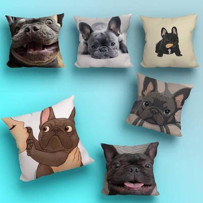 Funny B-BulldogS Dog French Pillow Cover Living Room Sofa Cushion Cover Bedroom Room Bed Pillow Cover Home Decoration