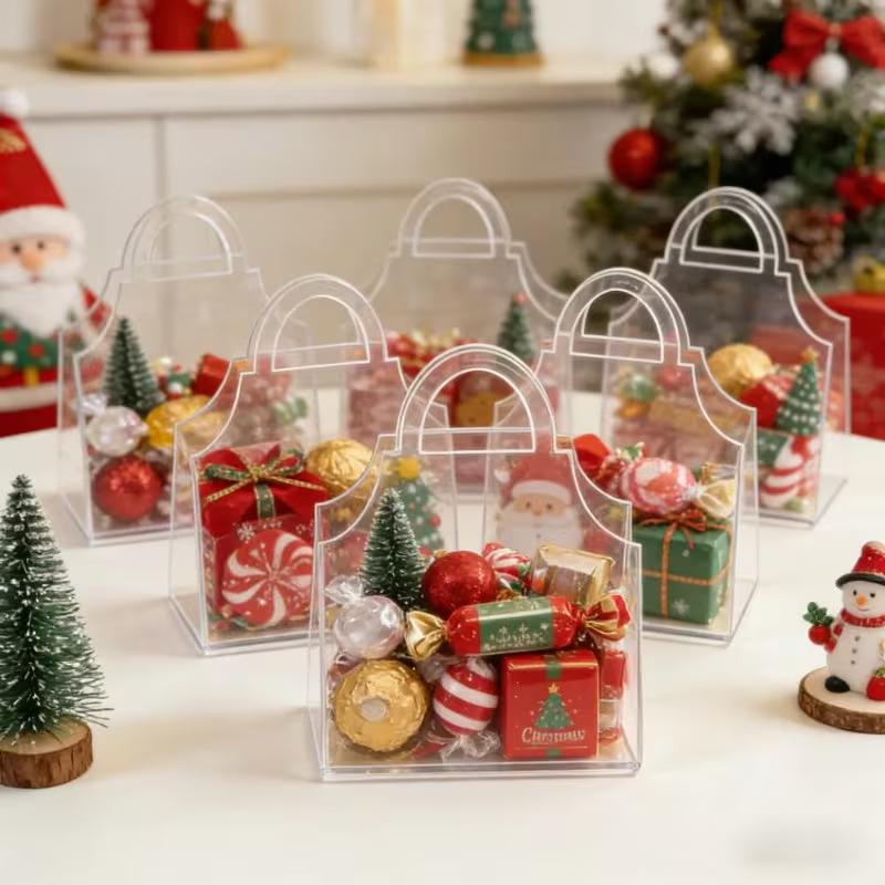 5Pcs Lightweight Transparent Acrylic Jewelry Boxes Mini Handheld Portable Organizers for Daily Commute Jewelry Carry ONESIZE