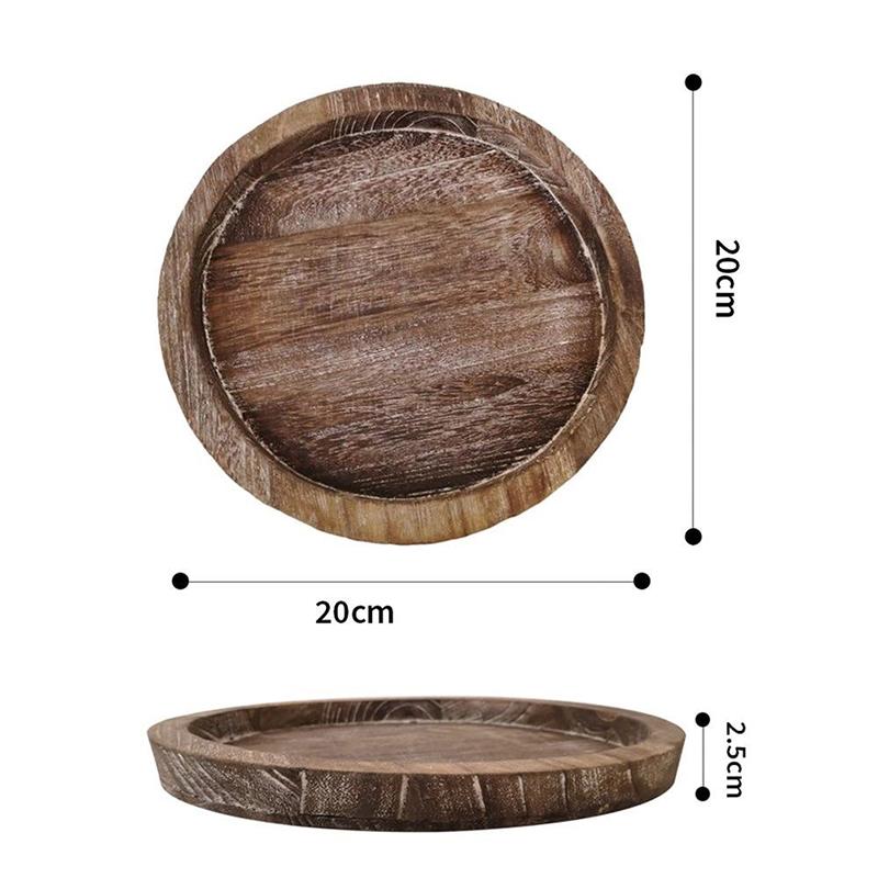 Decorative Wooden Tray Coffee Tray Multi-purpose Small Tray Farmhouse Kitchen Countertop Candle Holder Home Decor CTP002