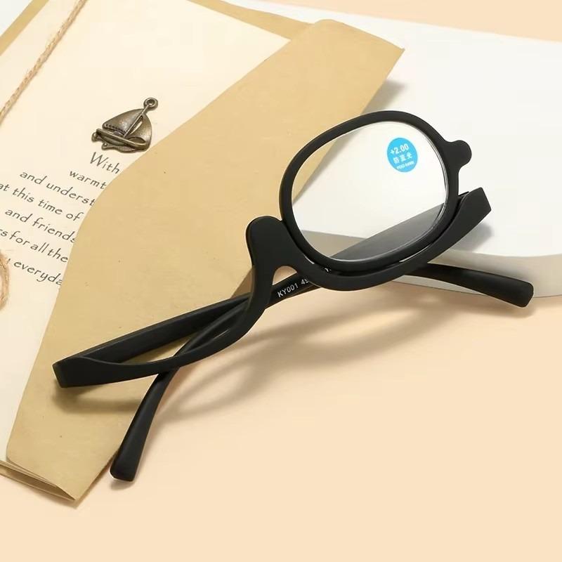 Magnifying Rotating Makeup Reading Glasses Women Flip Down Lenses Cosmetic Eyeglasses Folding Eye Make Up Eyewear