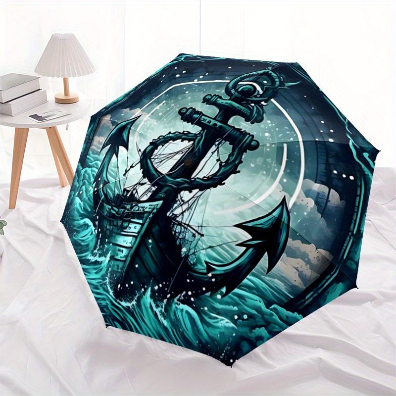 1pc Ocean Voyage Auto Open/close, All-Season Portable Folding Umbrella for Women & Men, Travel, Everyday, Formal Events -06179