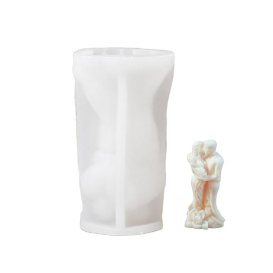 DIY Valentine's Day Silicone Mold Couple Embracing Heart Shape Mold for Aromatherapy Candles Plaster