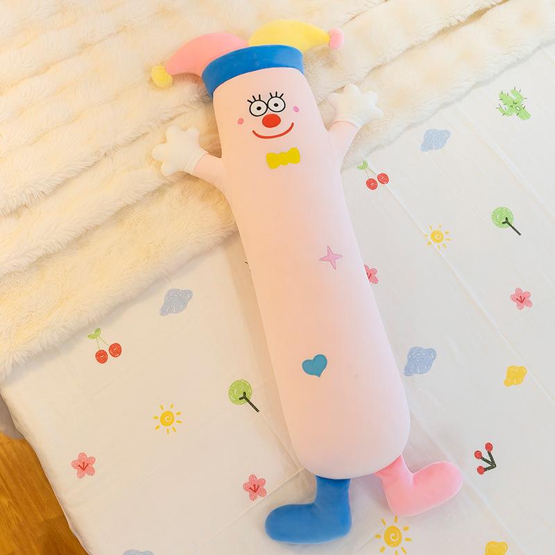 Funny Clown Long Sleeping Throw Pillow Children's Plush Toy Creative Home Ornament Sofa Pillow Activity Props