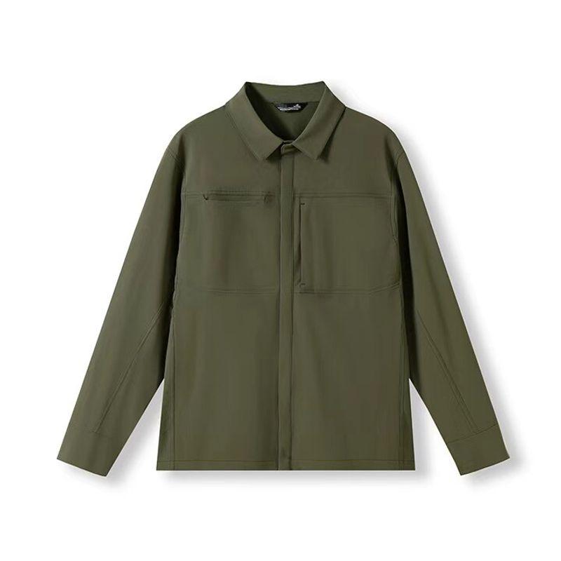 Functional Outdoor Windproof, Waterproof, Tear-Resistant Lapel Sports Jacket for Men, Spring and Autumn Foreign Trade Men s Workwear Jacket Retro Green XL