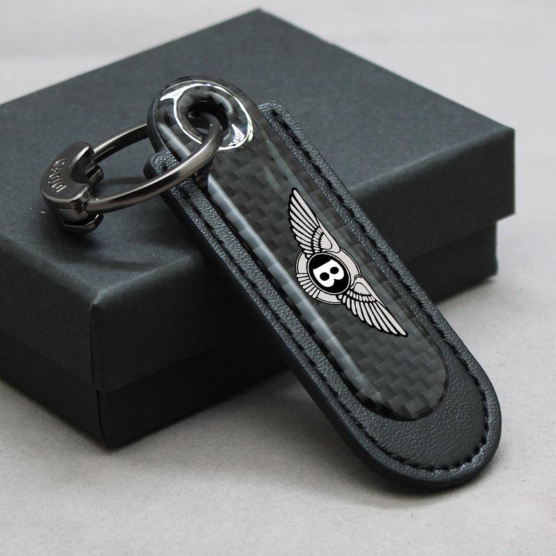 

New Carbon Fibre Keychain Creative Car Keyring Pendant Auto Accessories For Bentley Flying Spur Continental GT Bentayga Mulsanne чёрный