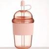 With Lid and Straw Clear Tumbler Transparent Water Bottle Drinkware Suction Cup  Sport