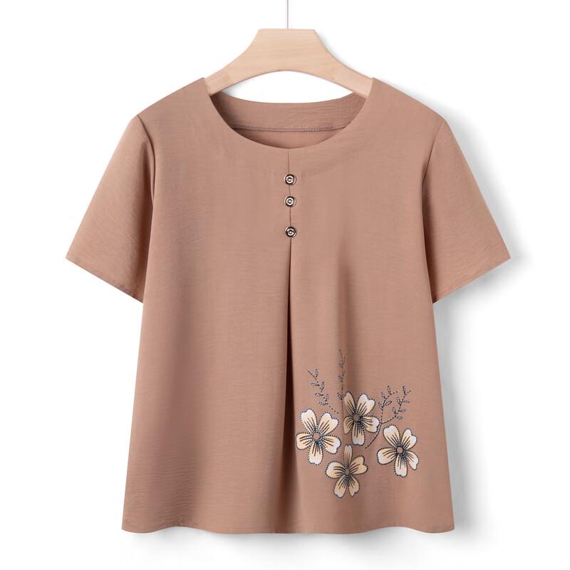 Elderly Women's Summer Cotton Silk Short-Sleeve Pant Set