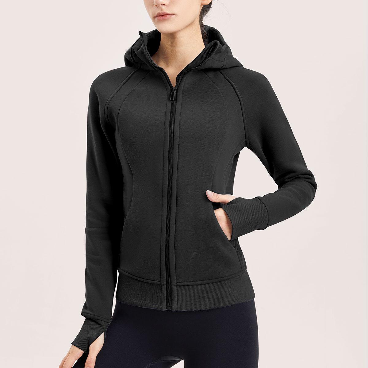 

Женская эластичная куртка для йоги на молнии - Осенне-зимний спортивный топ с длинным рукавом XL