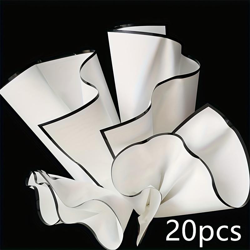 20pcs/pack Black And White Border Line Edge Matte Film Waterproof Wrapping Paper Florist  Packaging Materials Flower Wrapping Paper