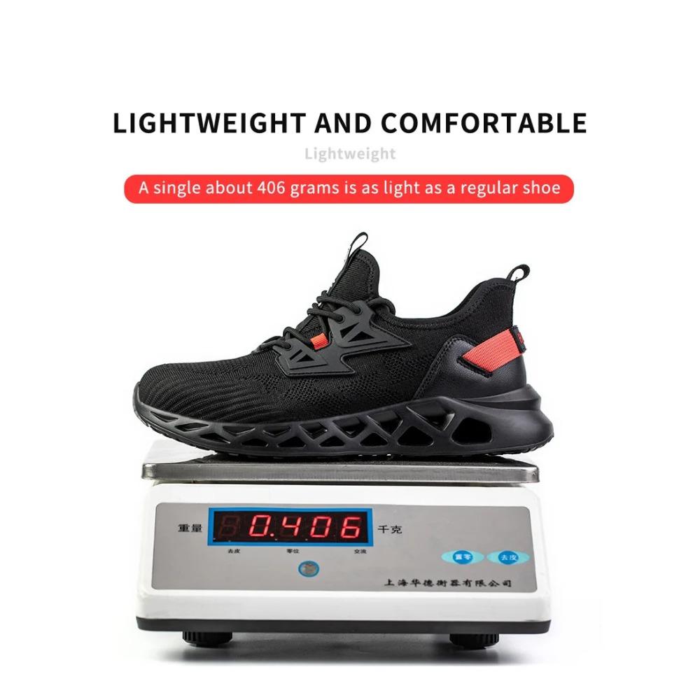 Breathable Lightweight Men Work Safety Shoes Indestructible Work Sneakers Anti-smash Puncture Resistant Steel Toe Safety Boots