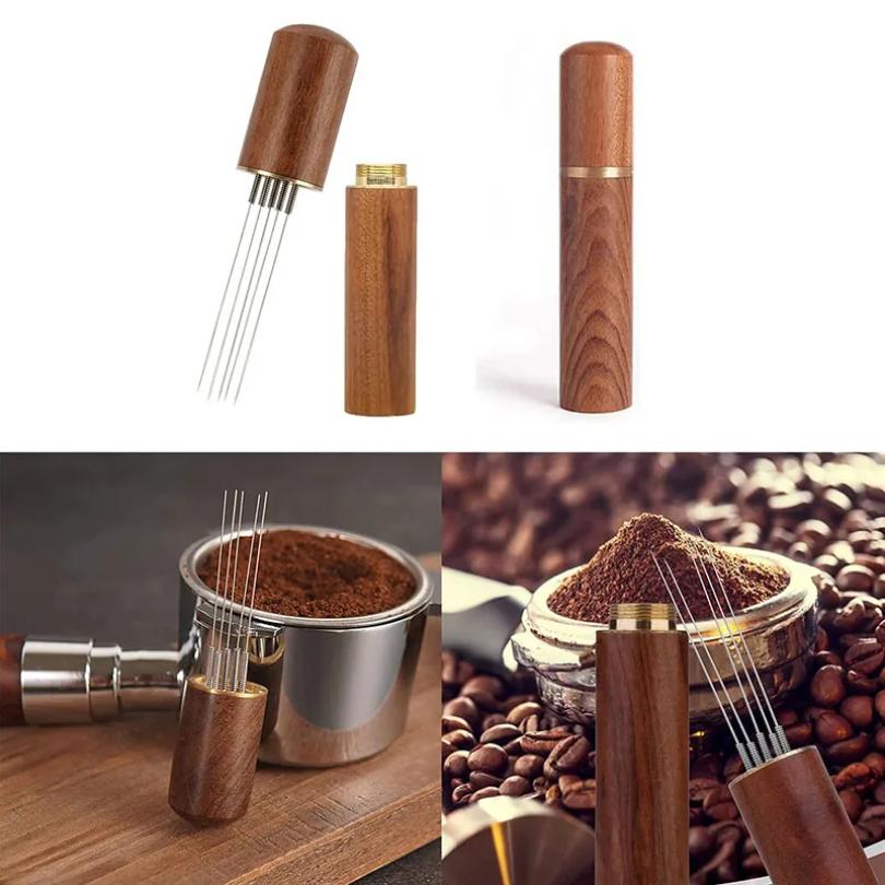 Kaffeestampfer aus Edelstahl für Espressopulver, Mixer, Spender, Nivellierer, WDT Tools, Café-Rührer, Barista-Zubehör