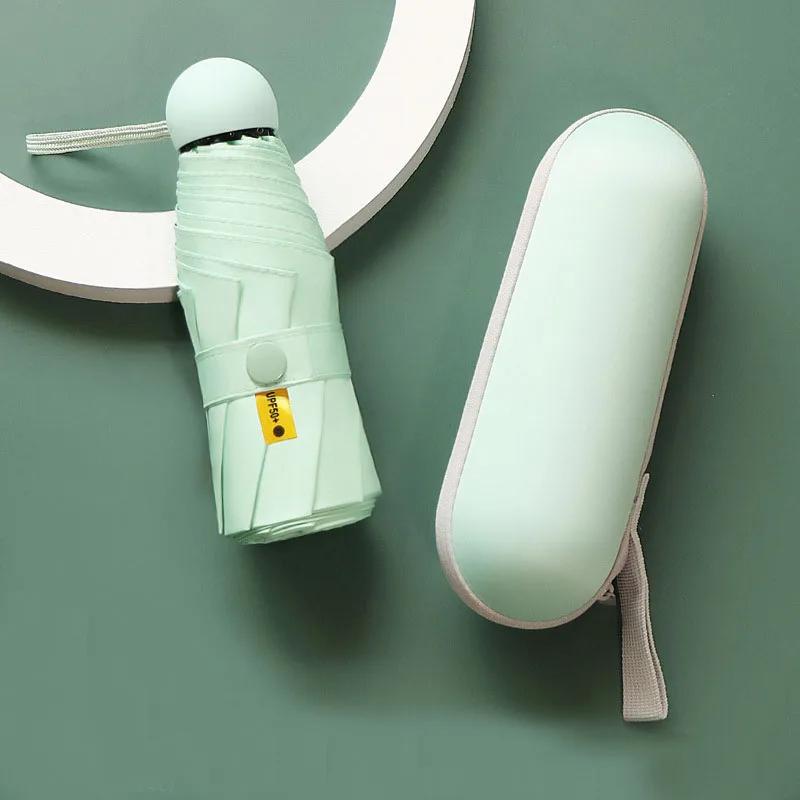 Dual-Use Compact Portable Sunshade, Pocket Capsule, UV Protection, Female Gift, Sunshade, Sun,5-section UMBRELLA