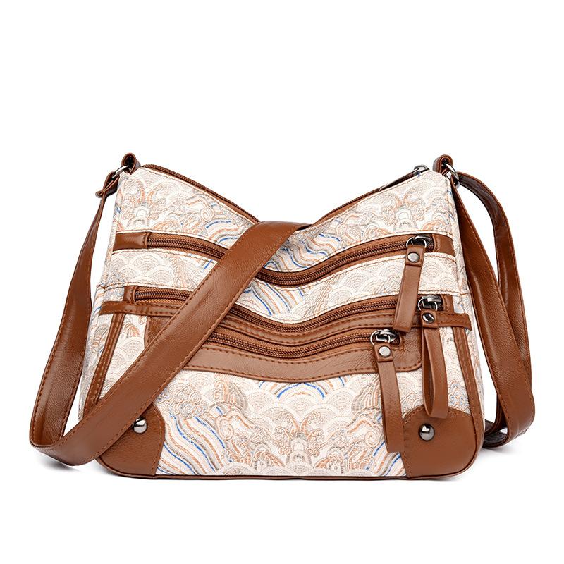 Crossbody bag retro fashion splicing simple shoulder bag