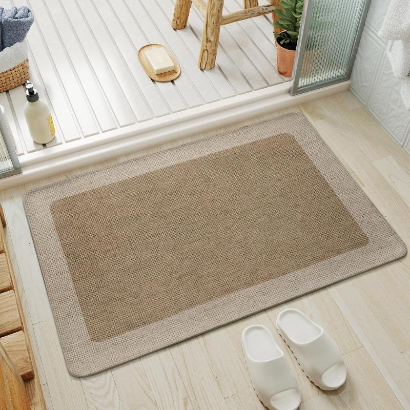 Pack of 2 AntiSlip Bathroom Mat for Shower Diatomite Super Absorbent Quick Drying Bath Mat Shower Room Door Mat for Home