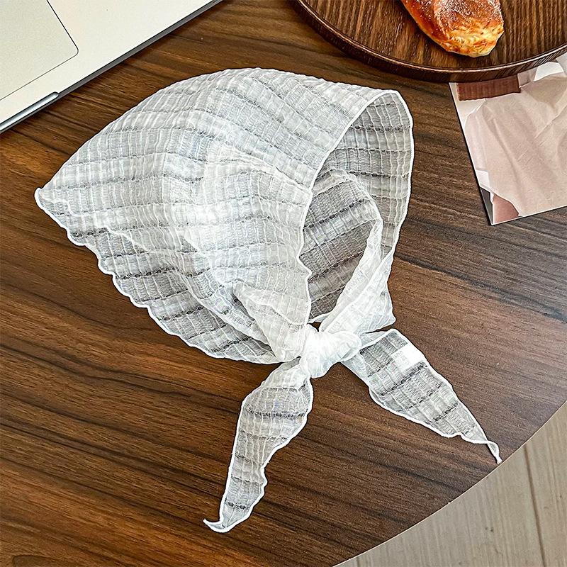 

Triangle scarf women s new breathable thin solid color headscarf headband hair tie small fresh decorative scarf silk scarf