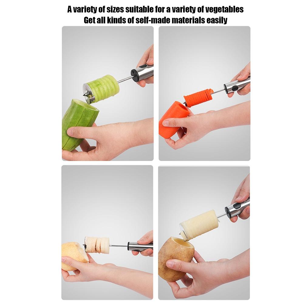 Vegetable Corer Vegetable Digging Rotating Drill Stainless Steel Fruit Corer for Children Food Salad Making DIY Vegetable Drill rosso