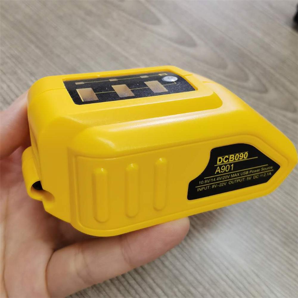 12V-18V USB Charger Power Source li-Ion Battery Adapter for DEWALT DCB090