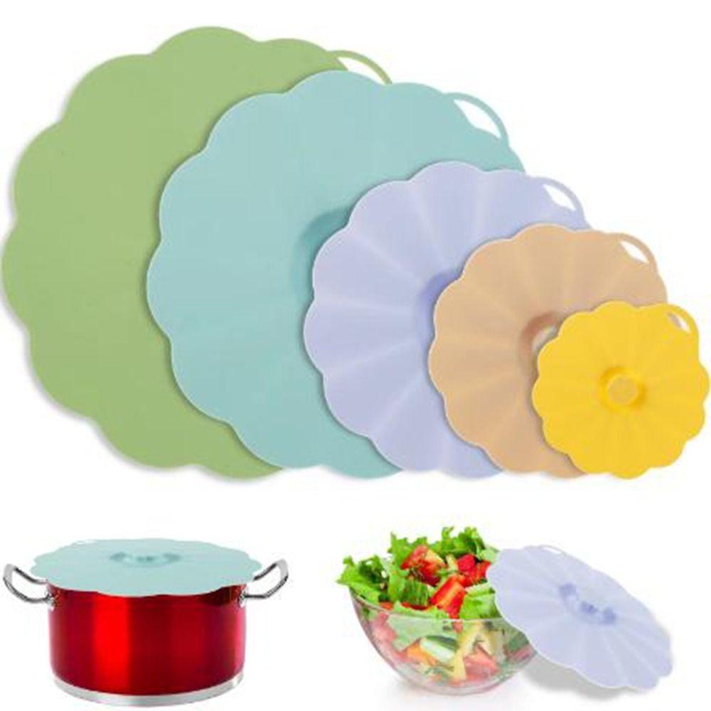 

5Pcs 4/6/8/10/12inch Food Preservation Lids Leak-Proof Food Sealing Cover Kitchen