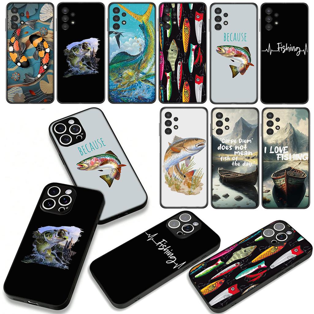 Phone Cover for Xiaomi Redmi Note 14 12 13 ProPlus A3 Pro Plus 12C 13C 14C 5G Case Fly Trout Carp Fishing Fish Rod Casing
